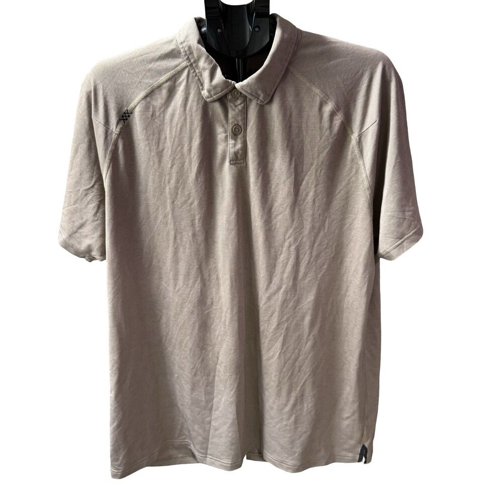Rhone Mens Brown Short Sleeve Athletic Fit Casual Golf Polo Shirt Size XL